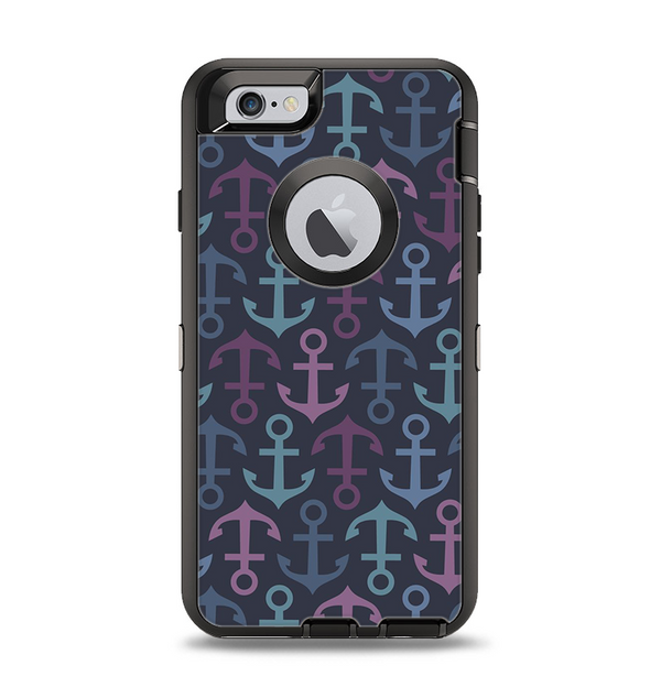 The Blue & Pink Vector Anchor Collage Apple iPhone 6 Otterbox Defender Case Skin Set
