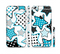The Blue Polkadotted Vector Stars Sectioned Skin Series for the Apple iPhone 6 Plus