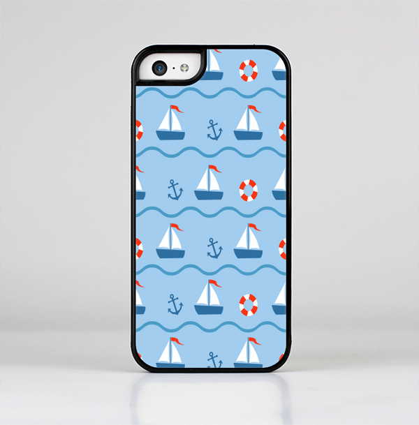 The Blue & Red Nautical Sailboat Pattern Skin-Sert Case for the Apple iPhone 5c