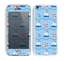 The Blue & Red Nautical Sailboat Pattern Skin for the Apple iPhone 5c