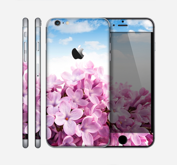 The Blue Sky Pink Flower Field Skin for the Apple iPhone 6 Plus