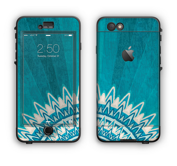 The Blue Spiked Orb Pattern V3 Apple iPhone 6 Plus LifeProof Nuud Case Skin Set