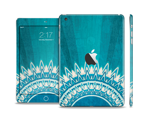 The Blue Spiked Orb Pattern V3 Skin Set for the Apple iPad Mini 4