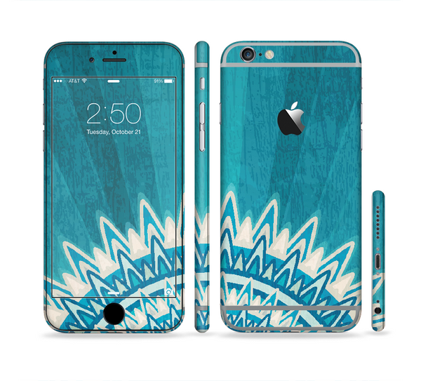 The Blue Spiked Orb Pattern V3 Sectioned Skin Series for the Apple iPhone 6