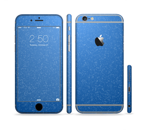The Blue Subtle Speckles Sectioned Skin Series for the Apple iPhone 6