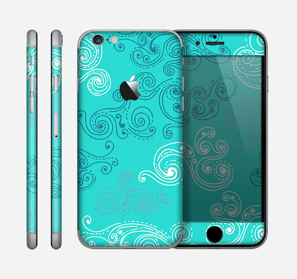 The Blue Swirled Abstract Design Skin for the Apple iPhone 6