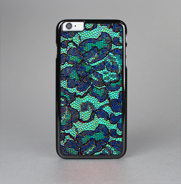 The Blue & Teal Lace Texture Skin-Sert for the Apple iPhone 6 Skin-Sert Case