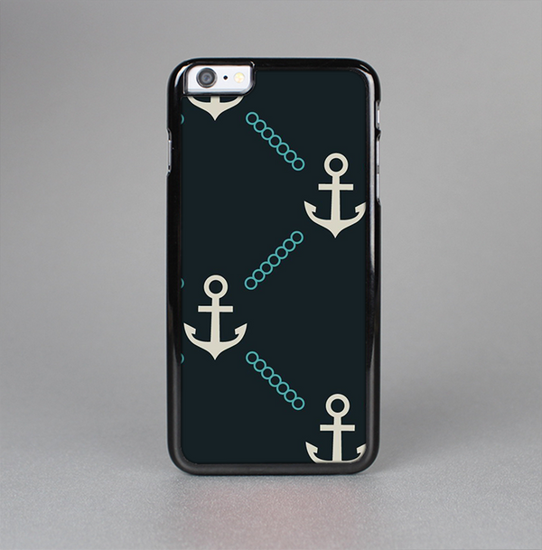 The Blue & Teal Vintage Solid Color Anchor Linked Skin-Sert Case for the Apple iPhone 6