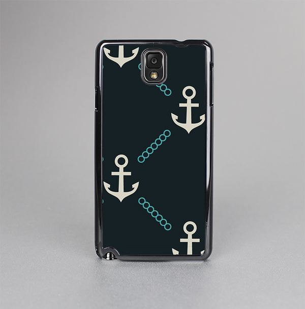The Blue & Teal Vintage Solid Color Anchor Linked Skin-Sert Case for the Samsung Galaxy Note 3