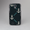 The Blue & Teal Vintage Solid Color Anchor Linked Skin-Sert Case for the Samsung Galaxy S4