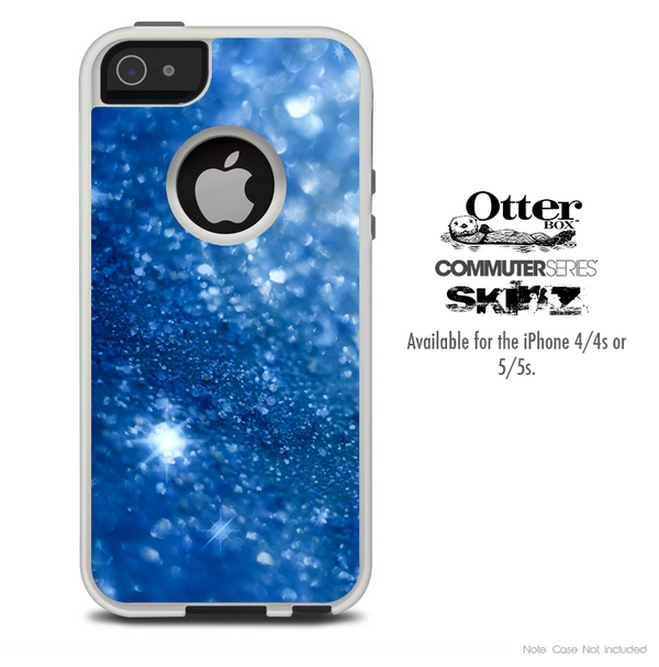 The Blue Unfocused Sparkle Skin For The iPhone 4-4s or 5-5s Otterbox Commuter Case