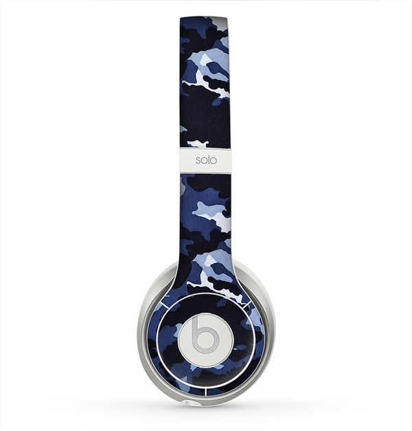 The Blue Vector Camo Skin for the Beats by Dre Solo 2 Headphones