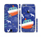 The Blue Vector Fish and Boat Pattern Sectioned Skin Series for the Apple iPhone 6s Plus