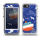 The Blue Vector Fish and Boat Pattern Skin for the iPhone 5-5s OtterBox Preserver WaterProof Case