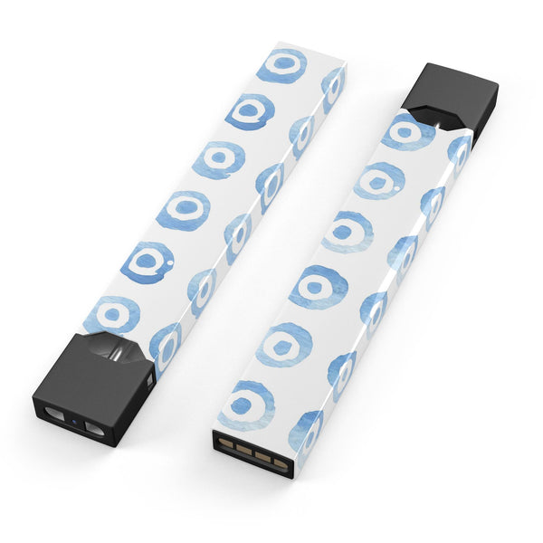 The Blue WaterColor BullsEye Pattern - Premium Decal Protective Skin-Wrap Sticker compatible with the Juul Labs vaping device