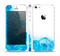The Blue Water Color Flowers Skin Set for the Apple iPhone 5