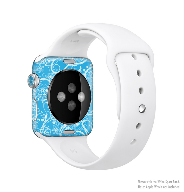 The Blue & White Abstract Swirly Pattern Full-Body Skin Kit for the Apple Watch