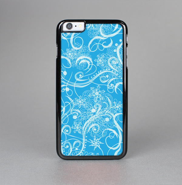 The Blue & White Abstract Swirly Pattern Skin-Sert Case for the Apple iPhone 6