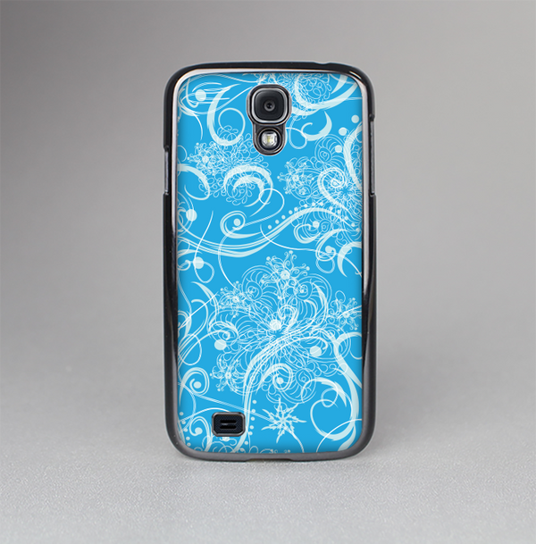 The Blue & White Abstract Swirly Pattern Skin-Sert Case for the Samsung Galaxy S4