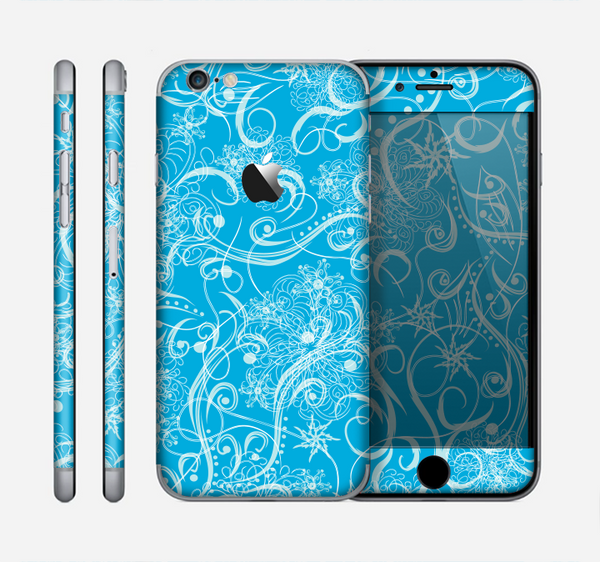 The Blue & White Abstract Swirly Pattern Skin for the Apple iPhone 6