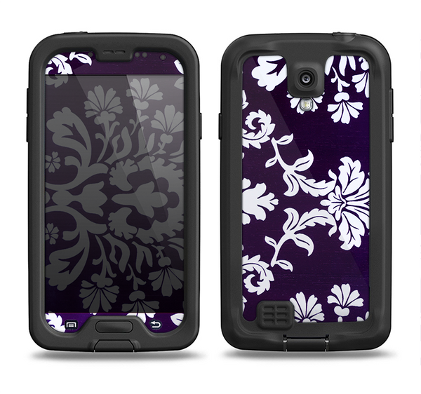 The Blue & White Delicate Pattern Samsung Galaxy S4 LifeProof Nuud Case Skin Set