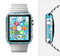 The Blue & White Hawaiian Floral Pattern V4 Full-Body Skin Kit for the Apple Watch