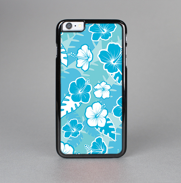 The Blue & White Hawaiian Floral Pattern V4 Skin-Sert Case for the Apple iPhone 6