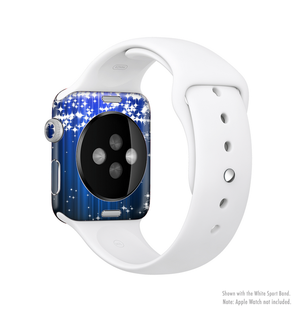 The Blue & White Rain Shimmer Strips Full-Body Skin Kit for the Apple Watch