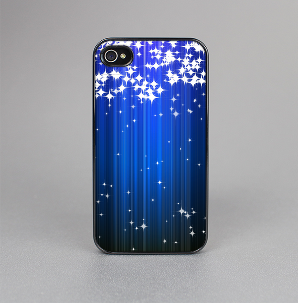 The Blue & White Rain Shimmer Strips Skin-Sert Case for the Apple iPhone 4-4s