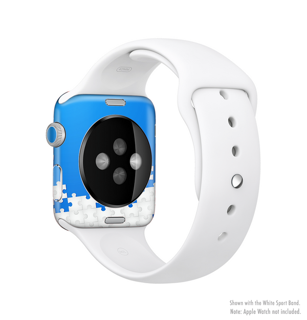 The Blue & White Scattered Puzzle Full-Body Skin Kit for the Apple Watch