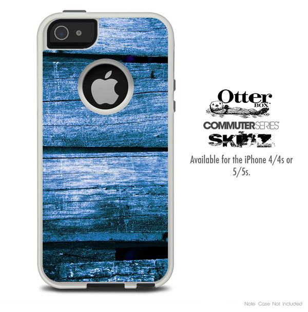 The Blue Wood Slabs Skin For The iPhone 4-4s or 5-5s Otterbox Commuter Case