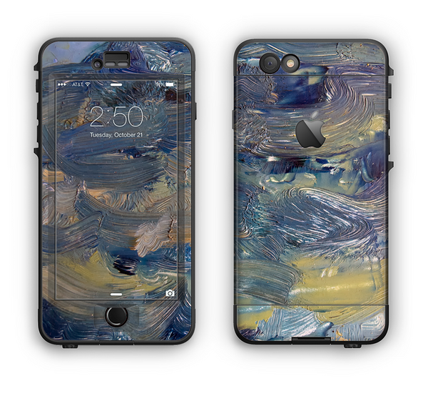 The Blue & Yellow Abstract Oil Painting Apple iPhone 6 LifeProof Nuud Case Skin Set