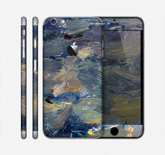 The Blue & Yellow Abstract Oil Painting Skin for the Apple iPhone 6 Plus