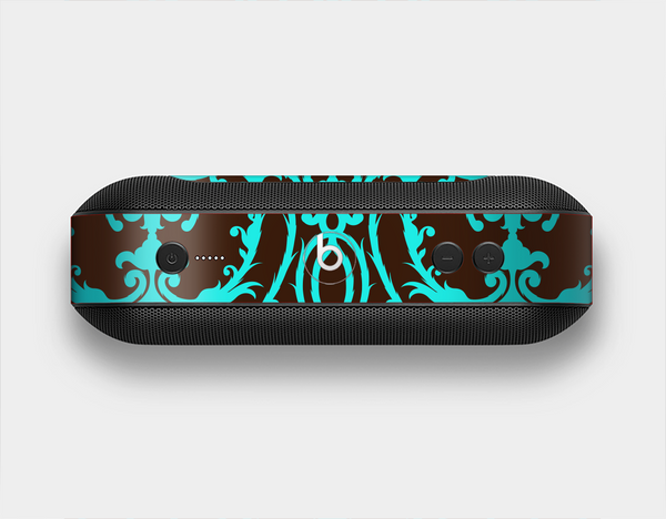 The Blue and Brown Elegant Lace Pattern Skin Set for the Beats Pill Plus