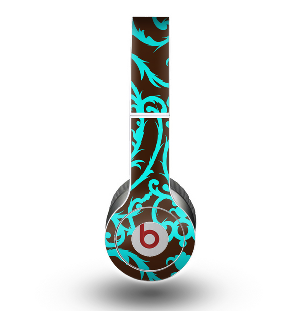 The Blue and Brown Elegant Lace Pattern Skin for the Beats by Dre Original Solo-Solo HD Headphones