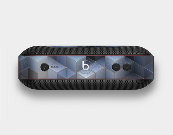 The Blue and Gray 3D Cubes Skin Set for the Beats Pill Plus