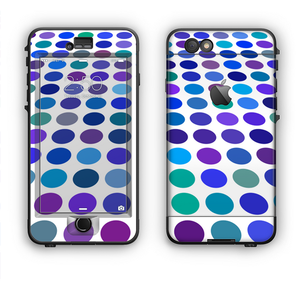 The Blue and Purple Strayed Polkadots Apple iPhone 6 Plus LifeProof Nuud Case Skin Set