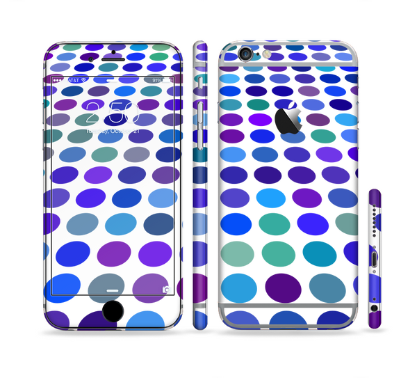 The Blue and Purple Strayed Polkadots Sectioned Skin Series for the Apple iPhone 6
