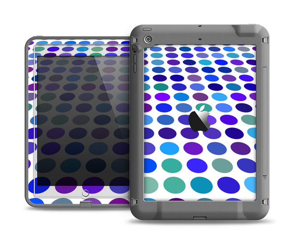The Blue and Purple Strayed Polkadots Apple iPad Mini LifeProof Fre Case Skin Set