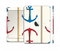 The Blue and Red Simple Anchor Pattern Skin Set for the Apple iPad Mini 4