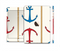 The Blue and Red Simple Anchor Pattern Full Body Skin Set for the Apple iPad Mini 3