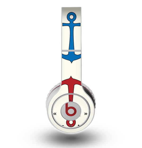 The Blue and Red Simple Anchor Pattern Skin for the Original Beats by Dre Wireless Headphones