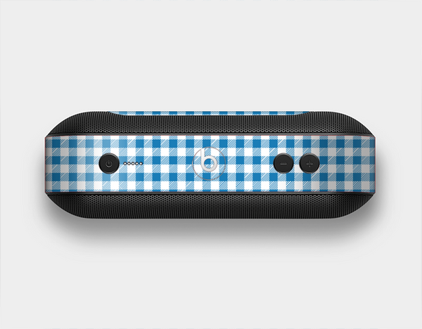 The Blue and White Woven Plaid Pattern Skin Set for the Beats Pill Plus