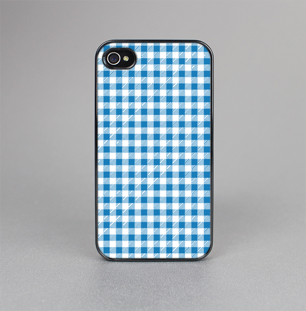 The Blue and White Woven Plaid Pattern Skin-Sert for the Apple iPhone 4-4s Skin-Sert Case