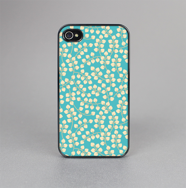 The Blue and Yellow Floral Pattern V43 Skin-Sert for the Apple iPhone 4-4s Skin-Sert Case