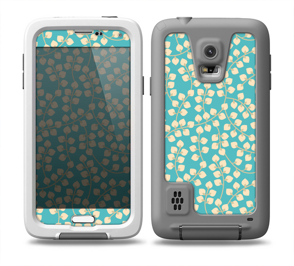 The Blue and Yellow Floral Pattern V43 Skin for the Samsung Galaxy S5 frē LifeProof Case