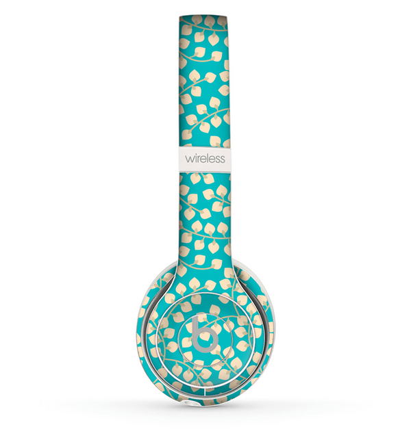 The Blue and Yellow Floral Pattern V43 Skin Set for the Beats by Dre Solo 2 Wireless Headphones