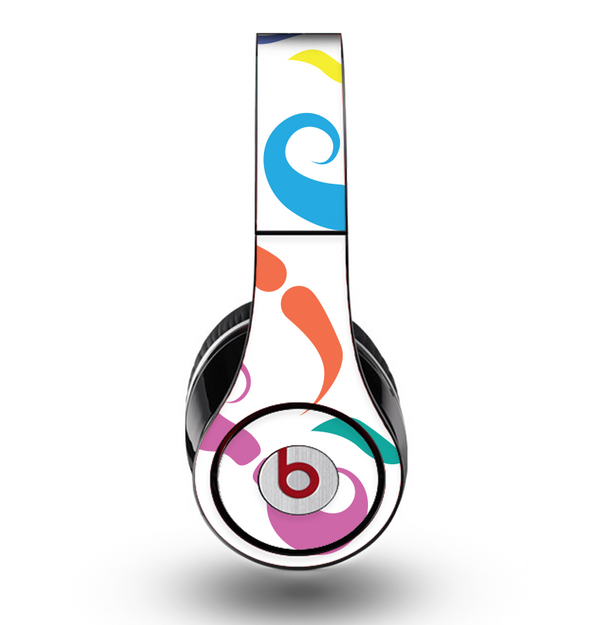 The Bold Colorful Mustache Pattern Skin for the Original Beats by Dre Studio Headphones