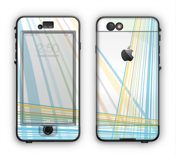 The Bright Blue and Yellow Lines Apple iPhone 6 Plus LifeProof Nuud Case Skin Set