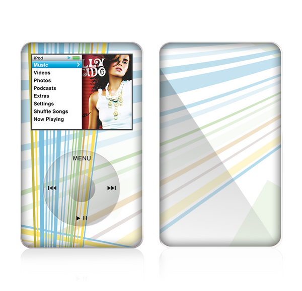 The Bright Blue and Yellow Lines Skin For The Apple iPod Classic